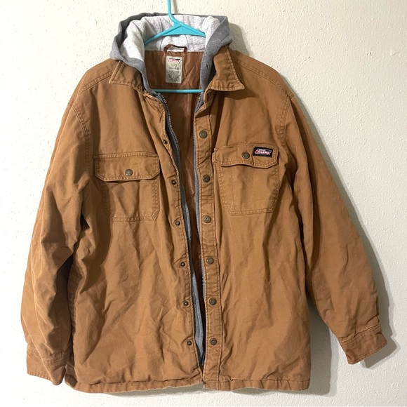Dickies Tan Lightweight Shirt Jacket Durable Workwear - Picture 2 of 10